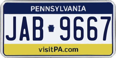 PA license plate JAB9667