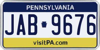 PA license plate JAB9676