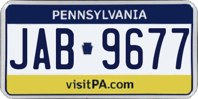 PA license plate JAB9677