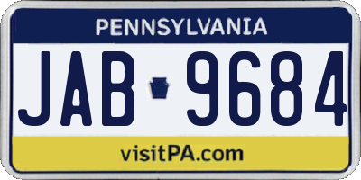 PA license plate JAB9684