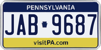 PA license plate JAB9687