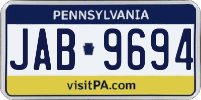 PA license plate JAB9694