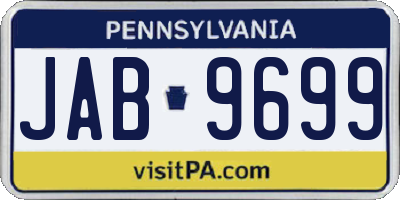 PA license plate JAB9699