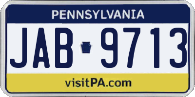 PA license plate JAB9713