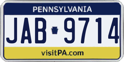 PA license plate JAB9714