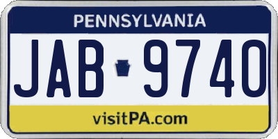 PA license plate JAB9740