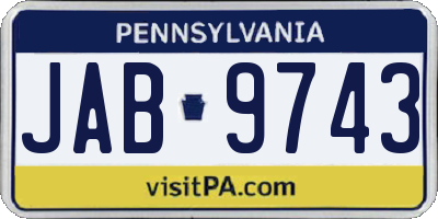 PA license plate JAB9743