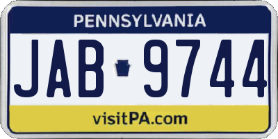 PA license plate JAB9744