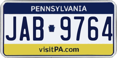 PA license plate JAB9764