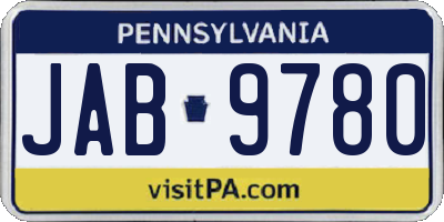 PA license plate JAB9780