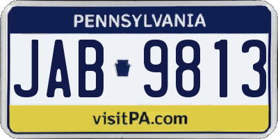 PA license plate JAB9813