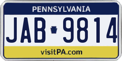 PA license plate JAB9814