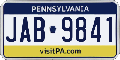 PA license plate JAB9841