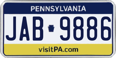 PA license plate JAB9886