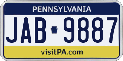 PA license plate JAB9887