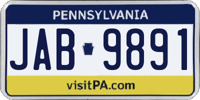 PA license plate JAB9891