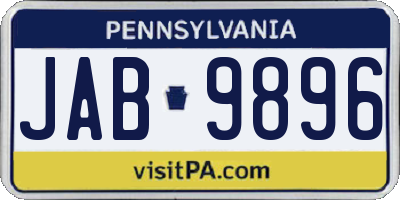 PA license plate JAB9896