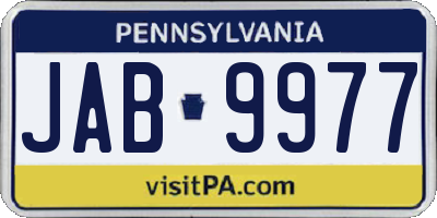 PA license plate JAB9977