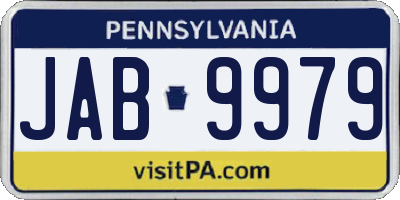 PA license plate JAB9979