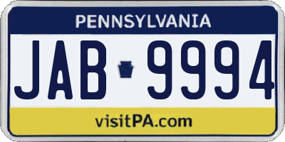 PA license plate JAB9994