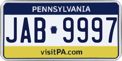 PA license plate JAB9997