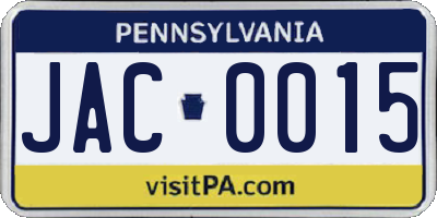 PA license plate JAC0015