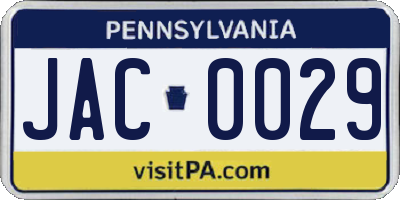 PA license plate JAC0029