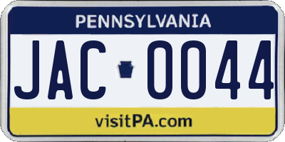 PA license plate JAC0044