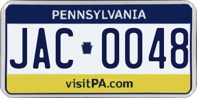 PA license plate JAC0048