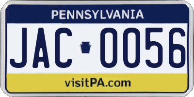 PA license plate JAC0056