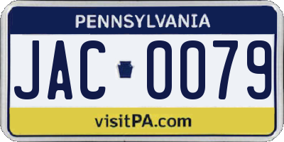PA license plate JAC0079