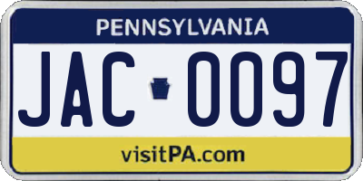 PA license plate JAC0097