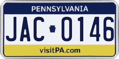 PA license plate JAC0146