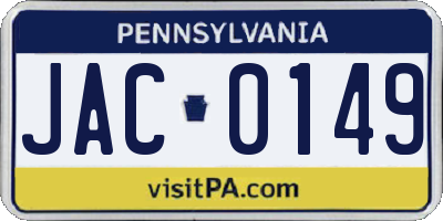 PA license plate JAC0149