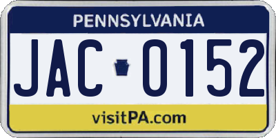 PA license plate JAC0152