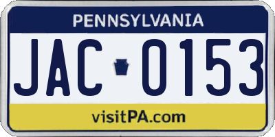 PA license plate JAC0153