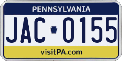 PA license plate JAC0155