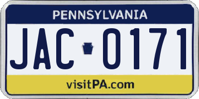 PA license plate JAC0171