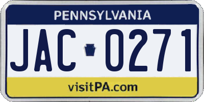 PA license plate JAC0271