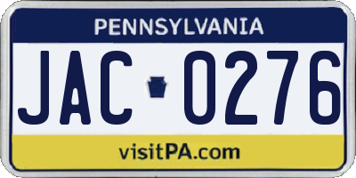PA license plate JAC0276