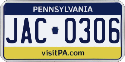 PA license plate JAC0306