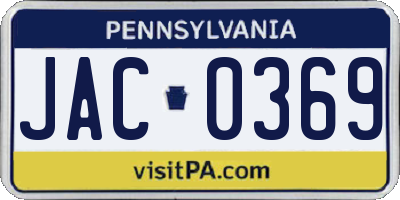PA license plate JAC0369