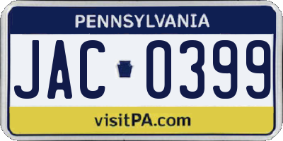 PA license plate JAC0399