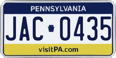 PA license plate JAC0435