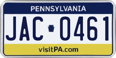 PA license plate JAC0461