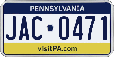 PA license plate JAC0471