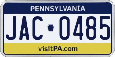 PA license plate JAC0485