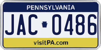 PA license plate JAC0486