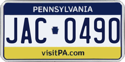 PA license plate JAC0490