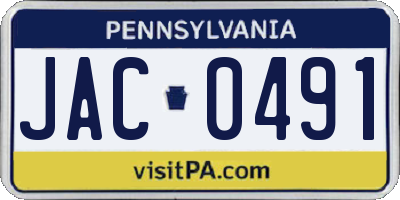 PA license plate JAC0491